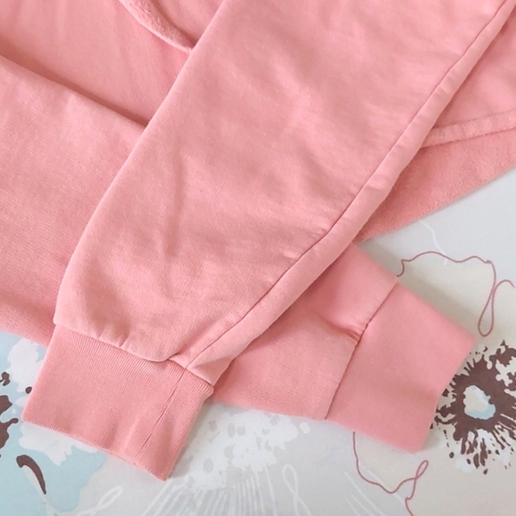 All saints cold shoulder cropped soft pink hoodie - Picture 6 of 14